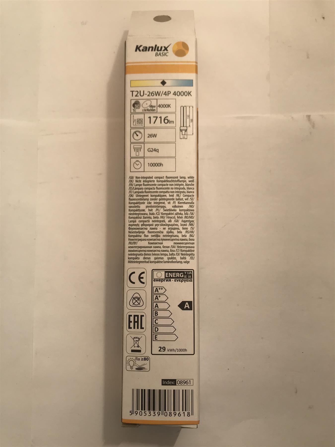 Kanlux T2U 26W  G24q  4Pin  1716 lm 4000K Natural White  08961