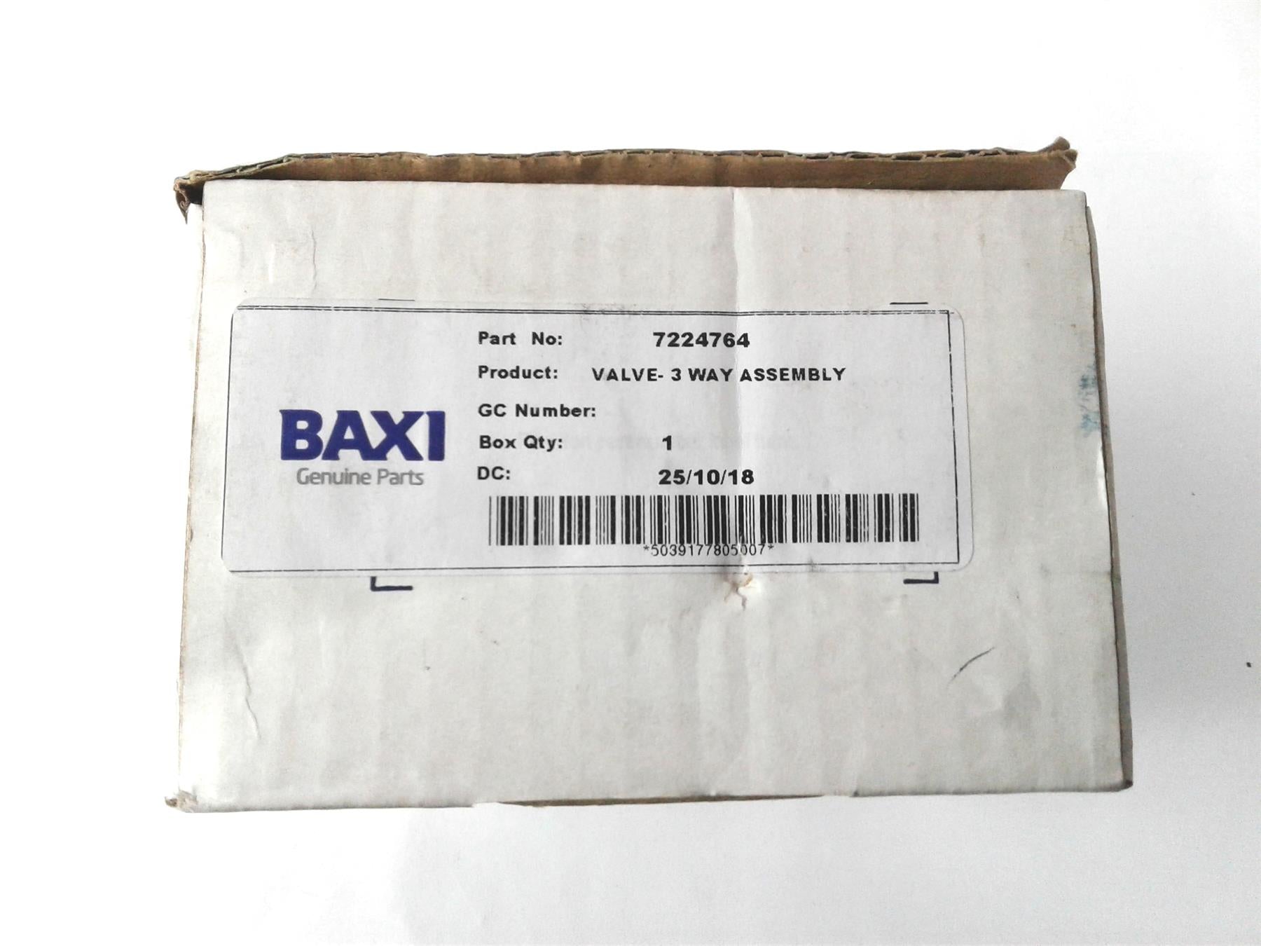 NEW BAXI PLATINUM COMBI DIVERTER VALVE 7224764