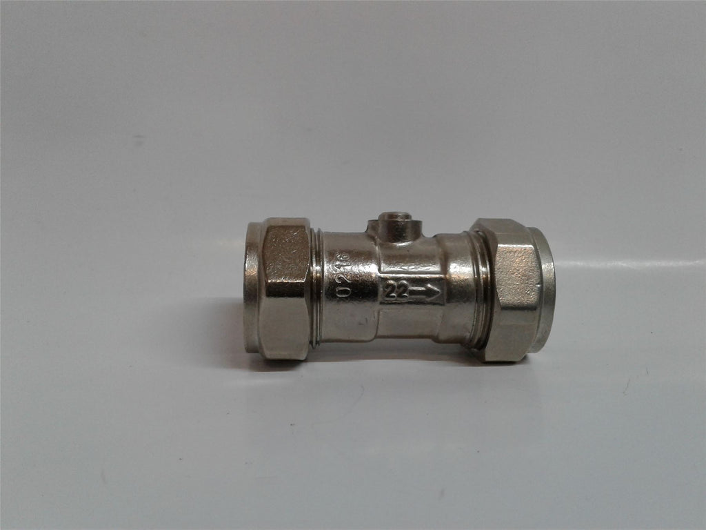 NEW WATER PLUMBING ISOLATOR VALVE 22MM CHROME PLATED EN1254-2