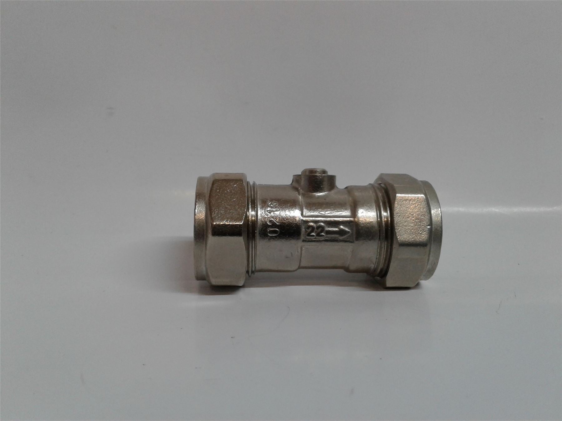 NEW WATER PLUMBING ISOLATOR VALVE 22MM CHROME PLATED EN1254-2