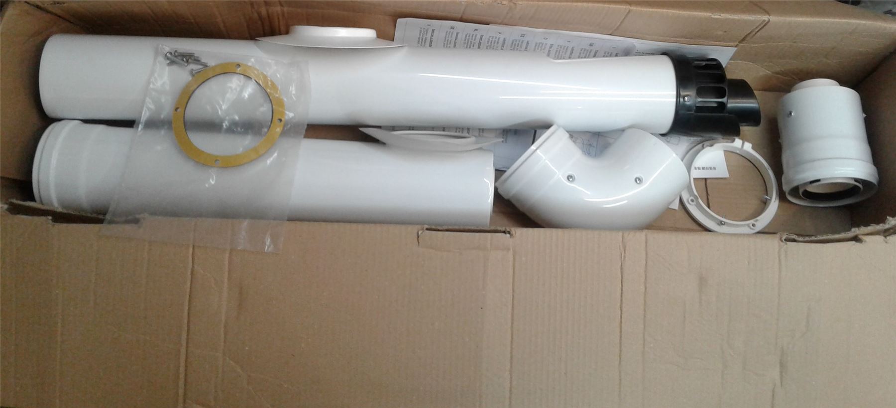 NEW BIASI VERTICAL EXT + 90DEGREE BEND + HORIZONTAL FLUE TERMINAL