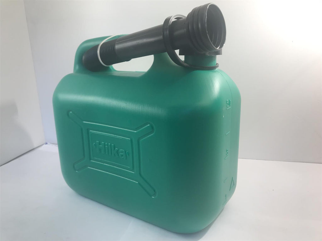 Hilka Plastic 5L Fuel Can Green with Pouring Spout 84809015