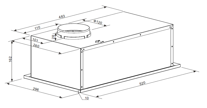 Cookology BUCH520SS Built-in Cupboard Extractor Fan 52cm