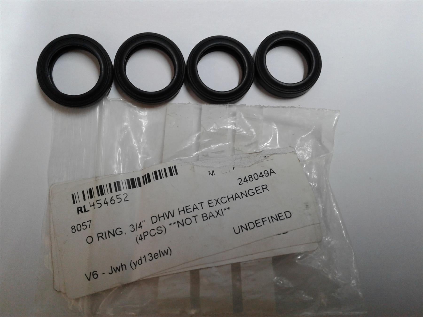 NEW BAXI Plate Heat Exchanger Seals O Ring (PACK OF 4) 248049