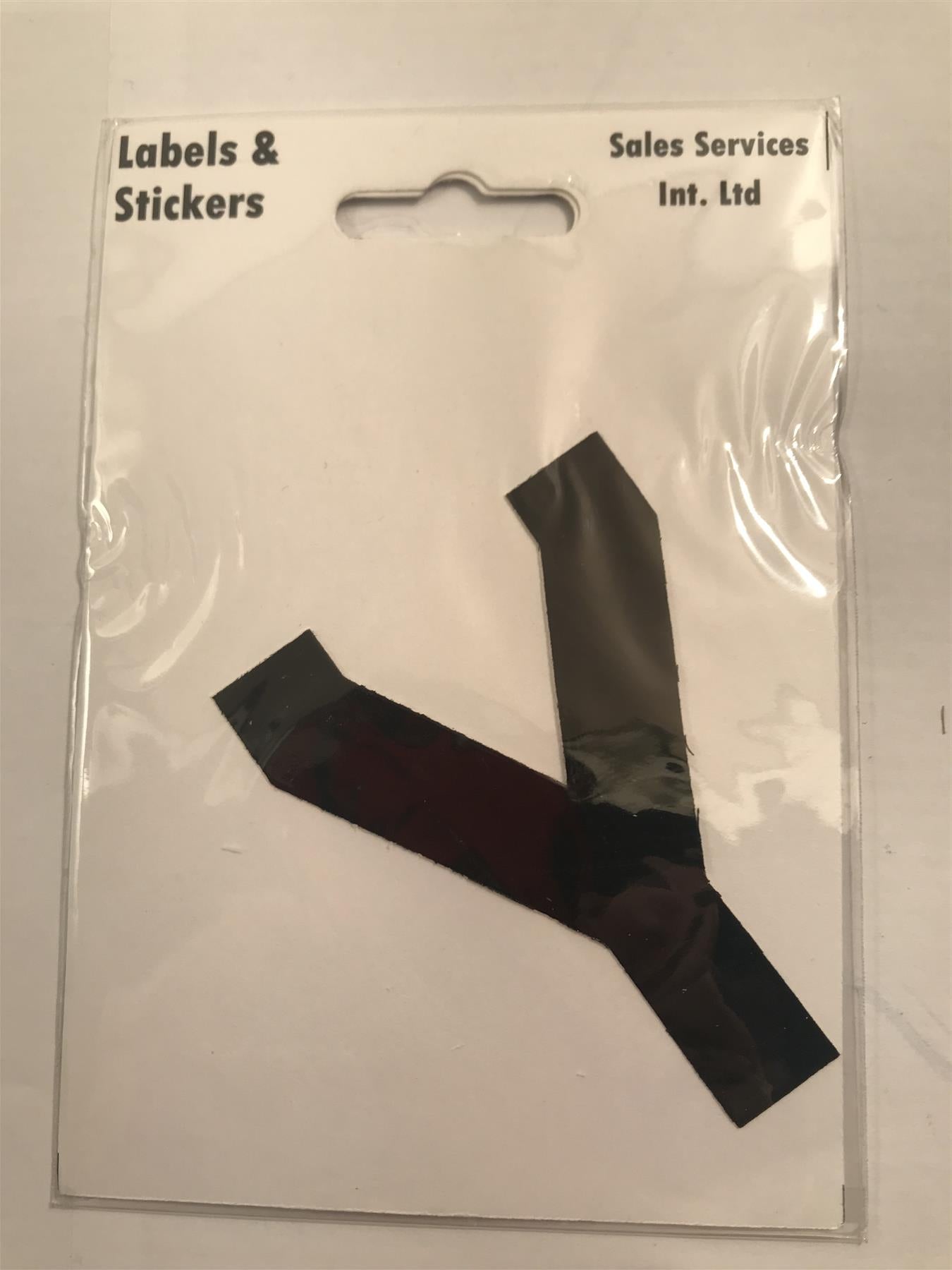 Black Letter Y Self Adhesive Waterproof Sticker 8 x 6cm