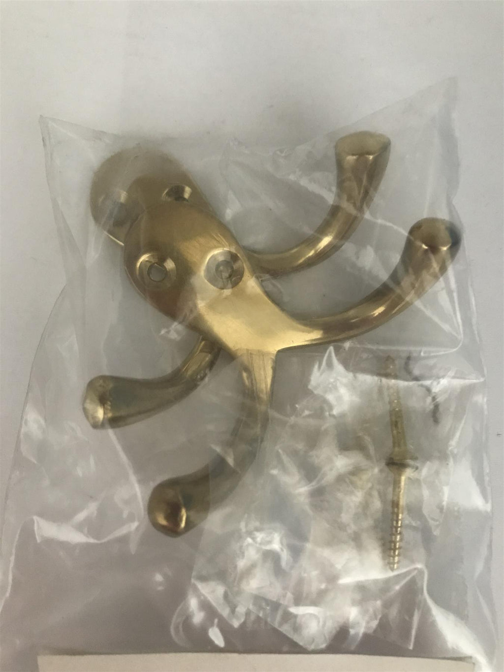 Twin Robe Hook Brass (2 Pack)