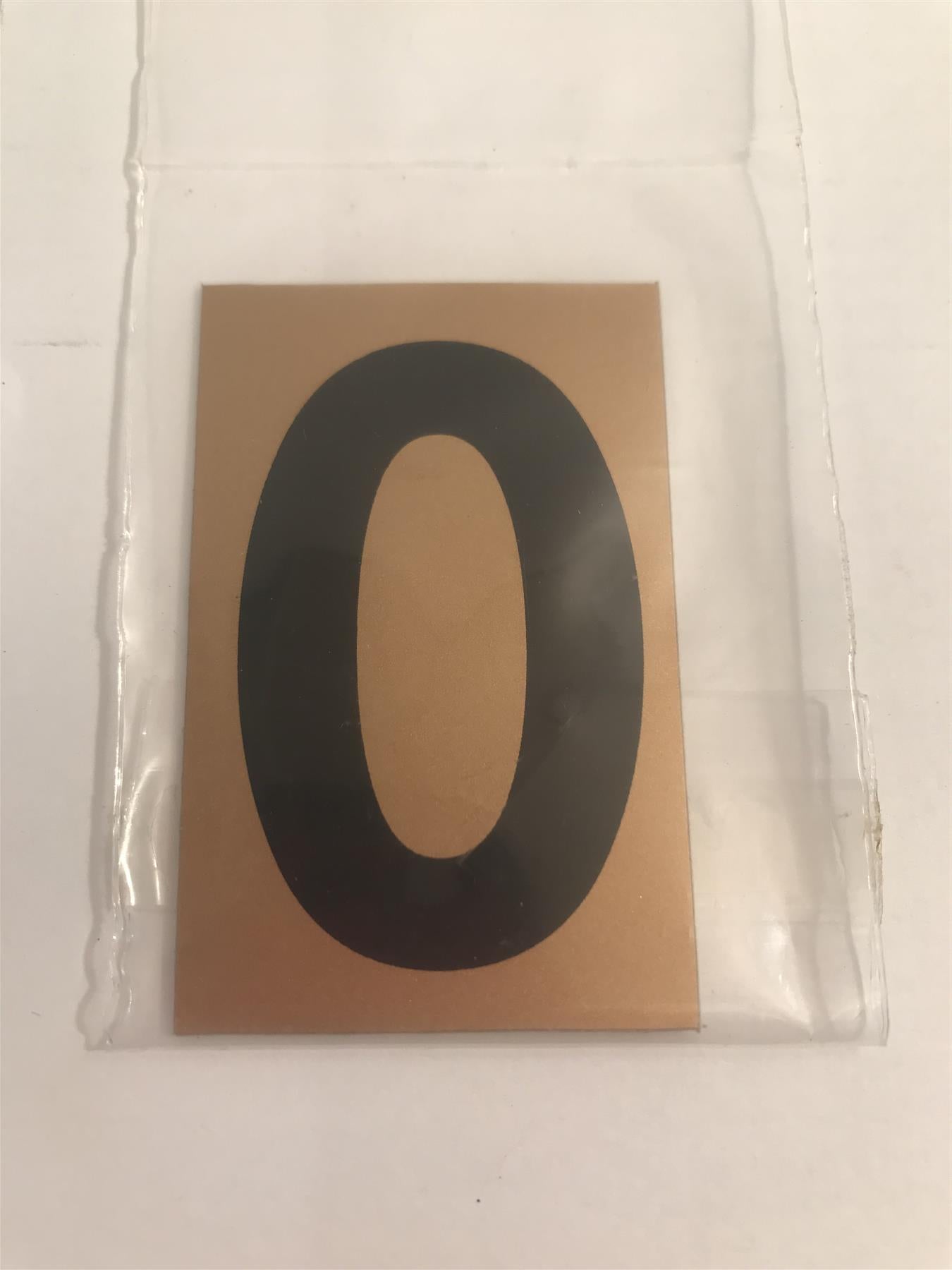 Gold/Black Number 0 Self Adhesive 1" x 2"