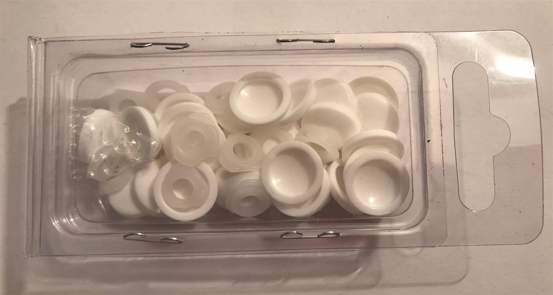 White Screw Cover Caps Fits No. 6 - 8 Screws (Pk 25)