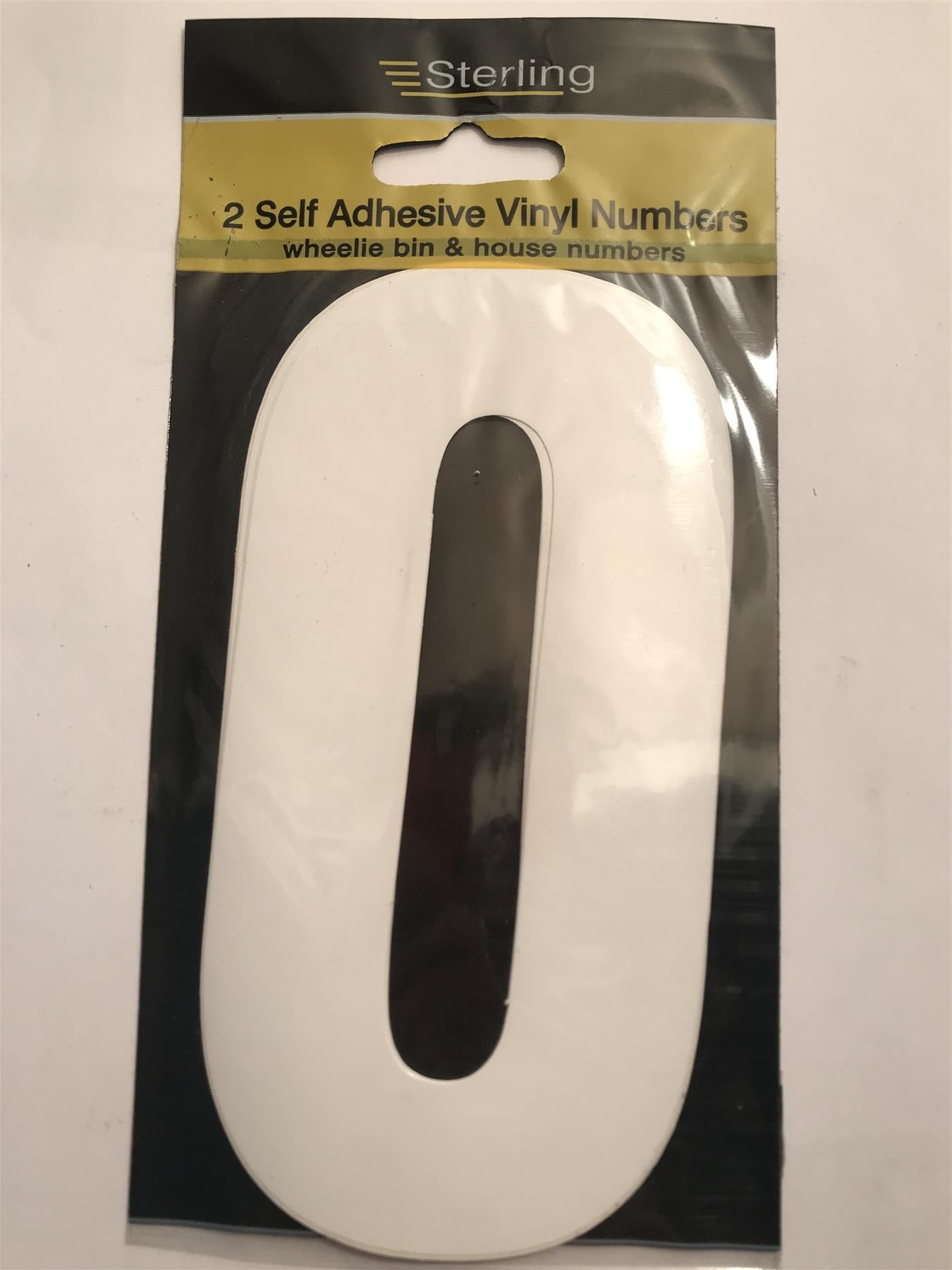 Sterling White Self Adhesive Wheelie Bin No. 0  15cm 2 Pack PNW0