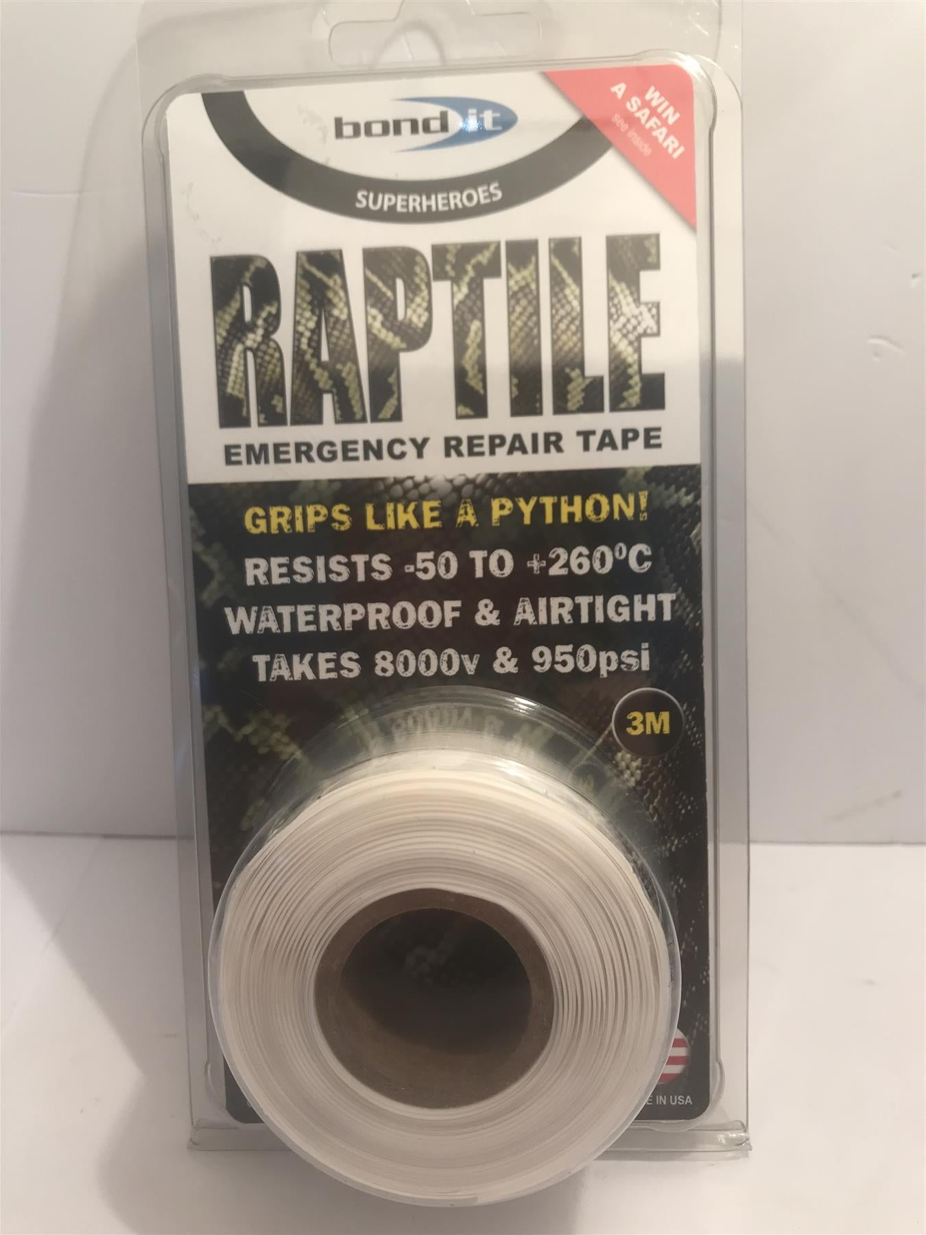 Raptile Emergency Repair Tape 3m - White - Waterproof and Airtight