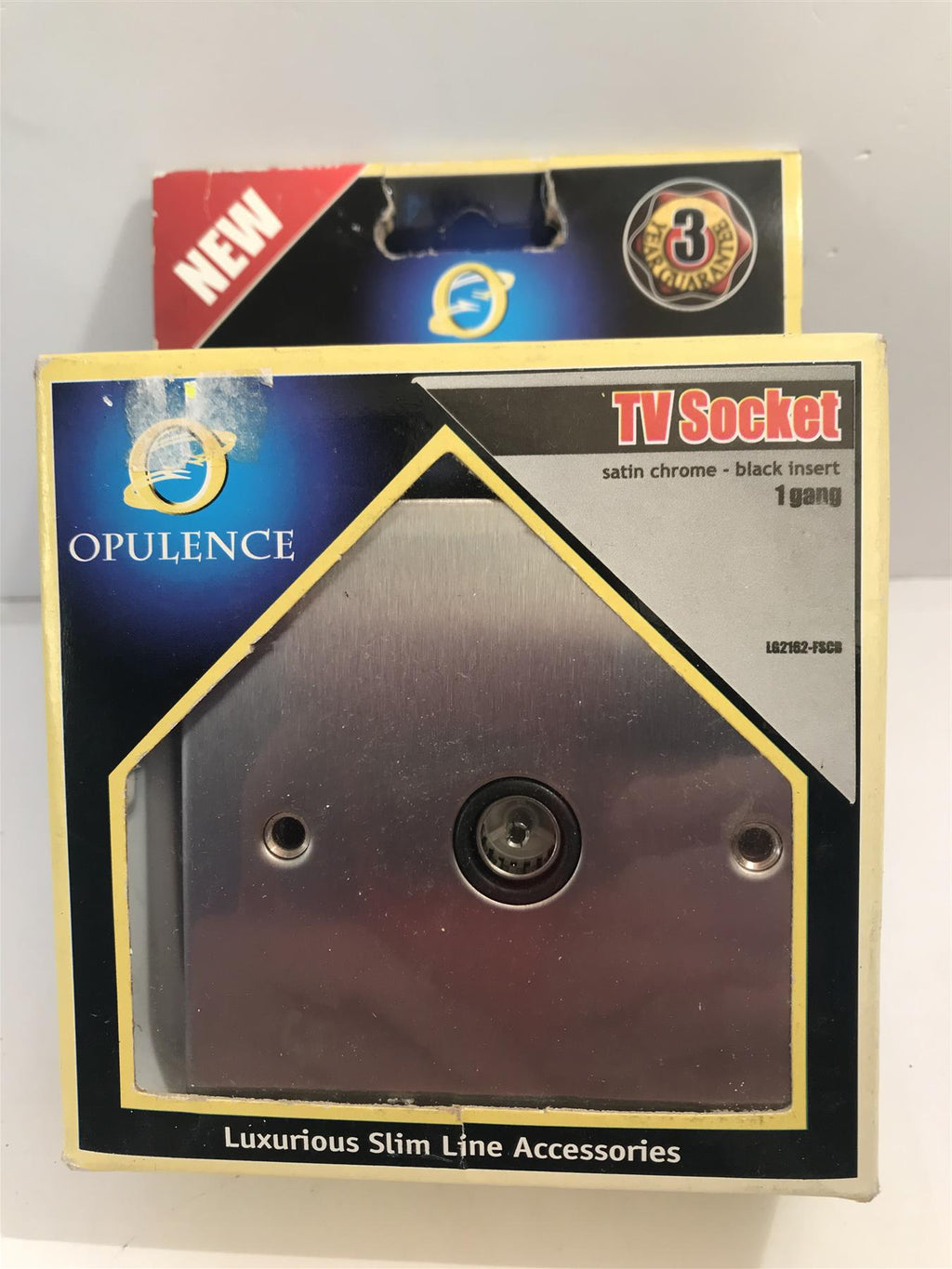 Opulence Satin Chrome TV Socket 1 Gang Black Insert
