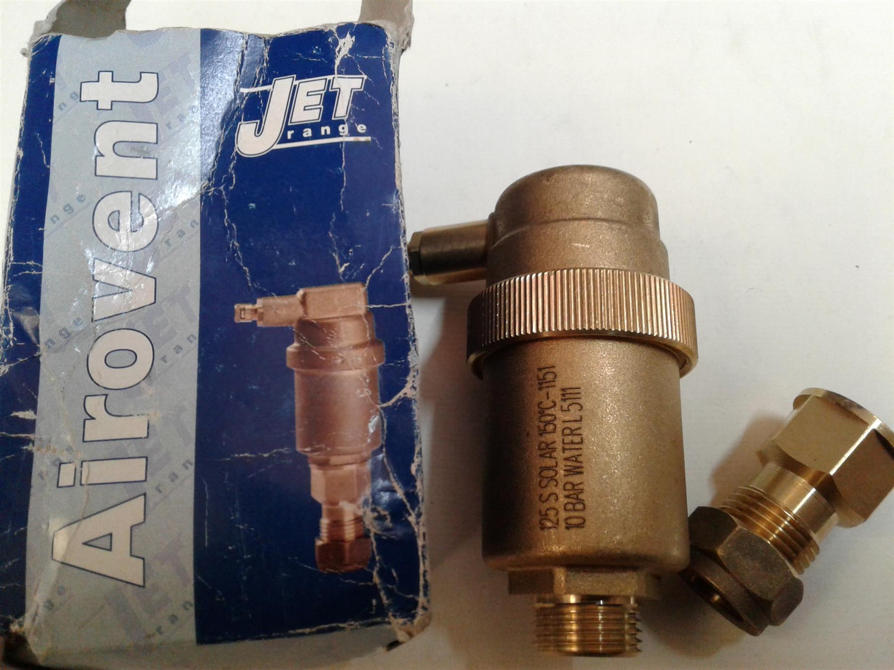 NEW Jet Solar High Temp Automatic Air Vent & Isolation Valve 15mm N01020