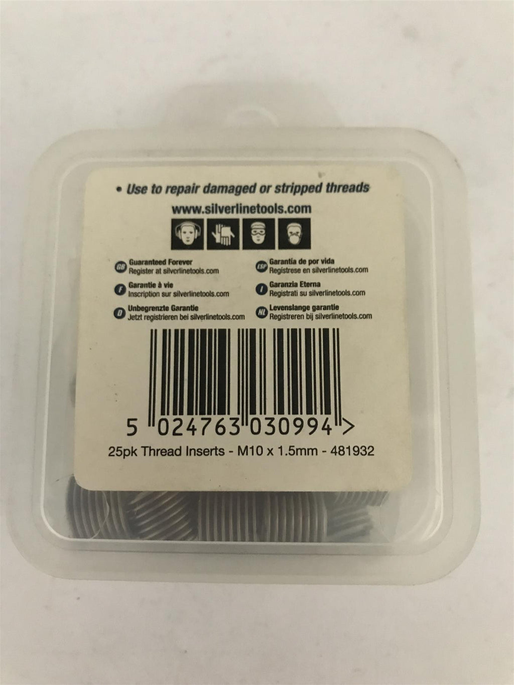 Silverline Thread Inserts M10 x 1.5mm (25 Pack)  481932