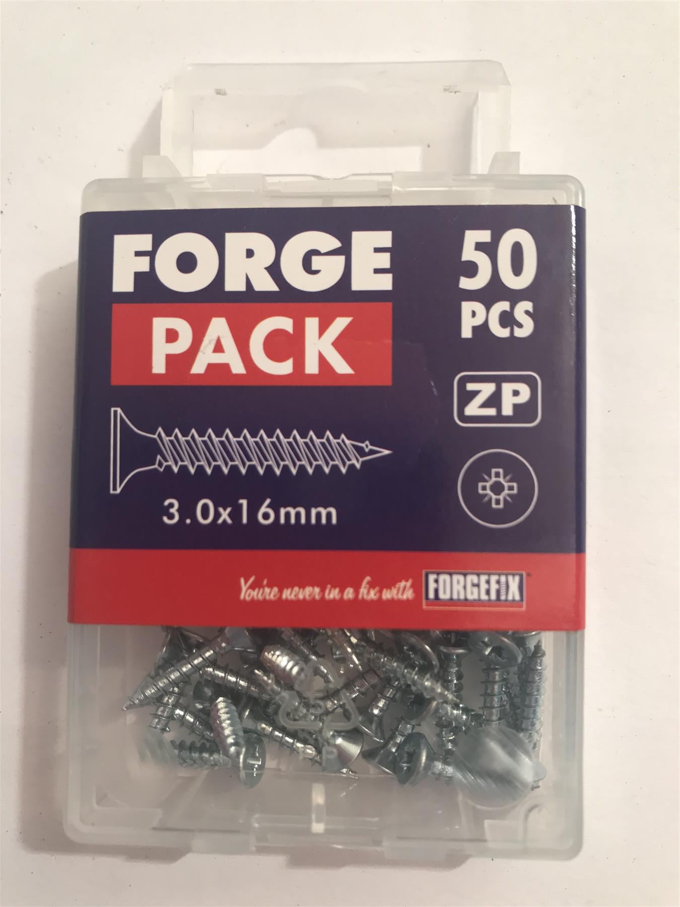 ForgeFix Multi-Purpose Pozi Screw 3.0 x 16mm (50 Pack) FPMPS316ZP