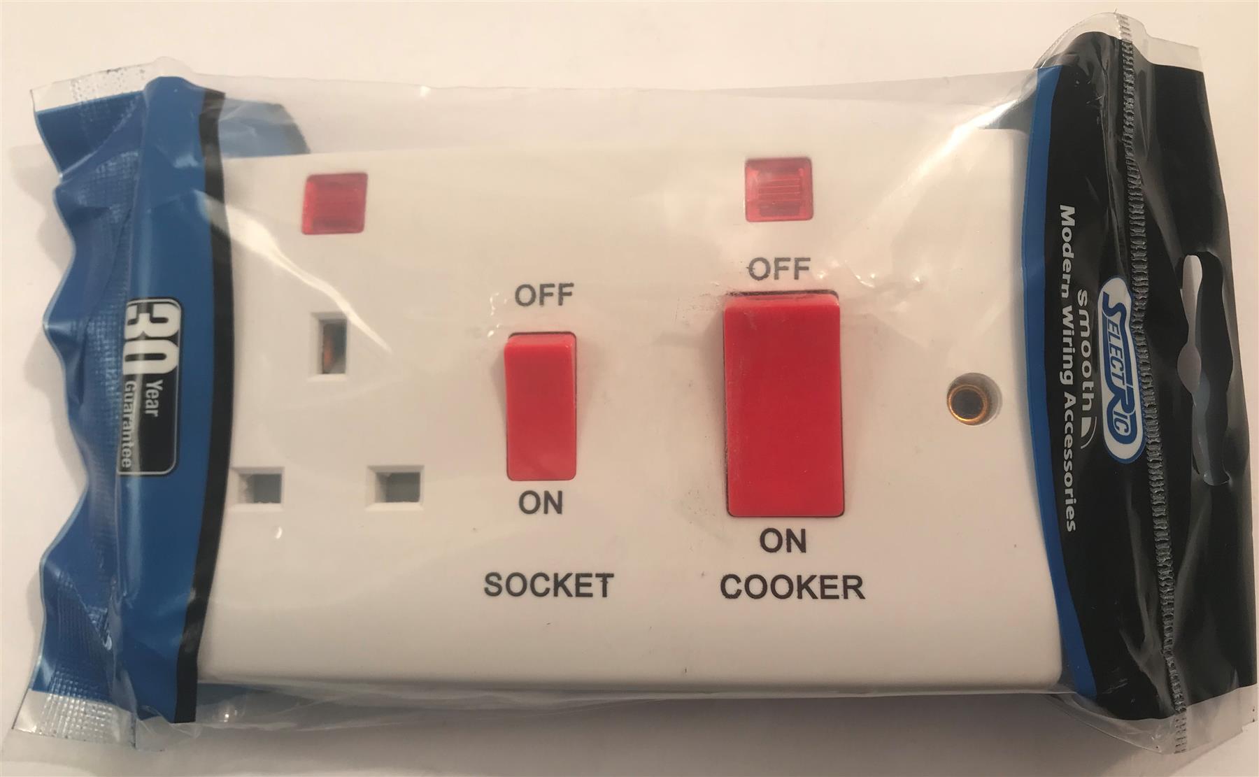Selectric Smooth 45A Cooker Unit with 13A Switched Socket & Neons  SSL533