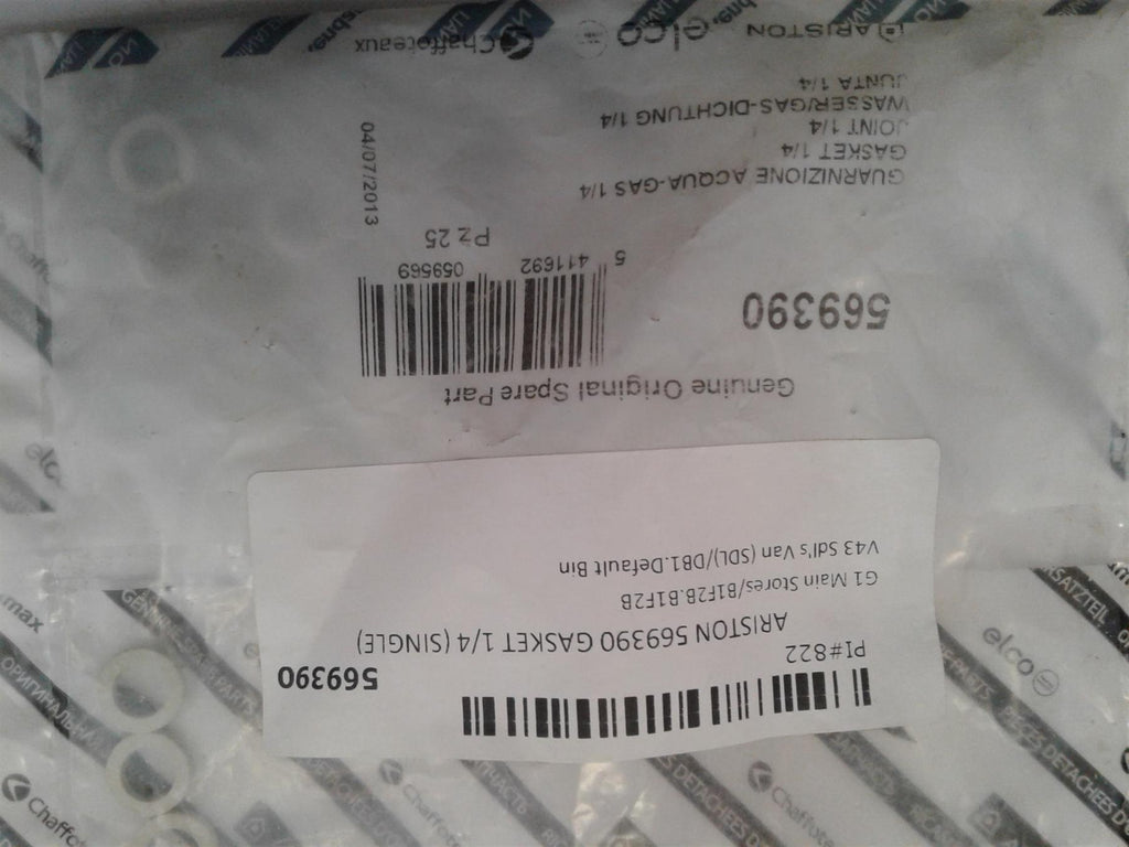 NEW ARISTON 1/4" WATER GAS BOILER GASKET WASHER 569390 GENUINE (25 PACK)