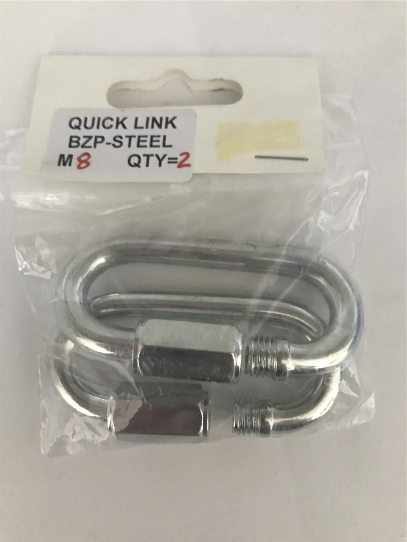Quick Link M8 BZP Steel (Pk 2)