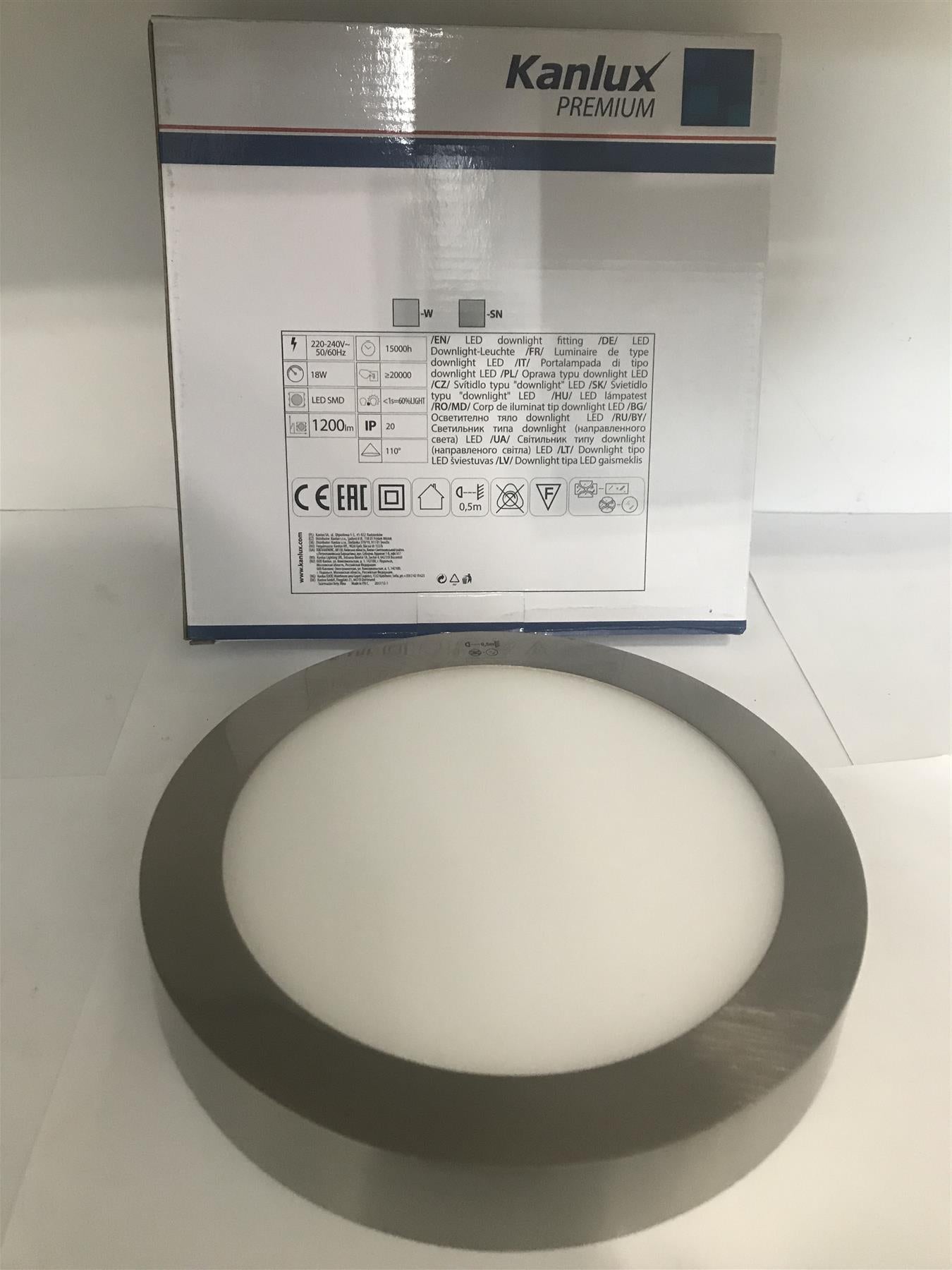 Kanlux CARSA V2LED 18W-NW-SN 1200lm LED Downlight Fitting (Round)  27211