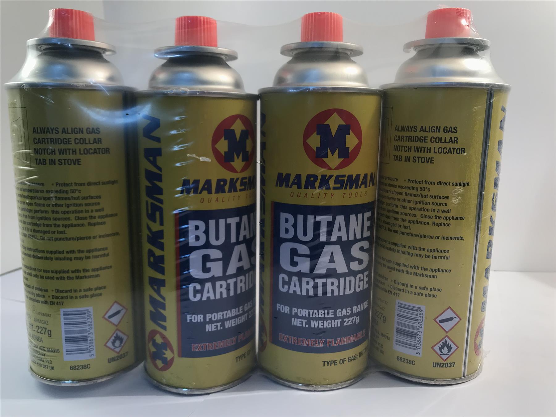 4 x Marksman Butane Gas Cartridge 227g