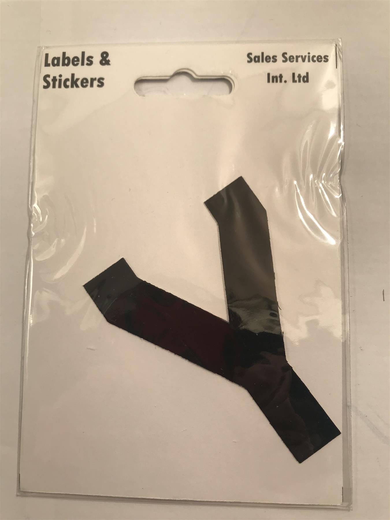 Black Letter Y Self Adhesive Waterproof Sticker 8 x 6cm