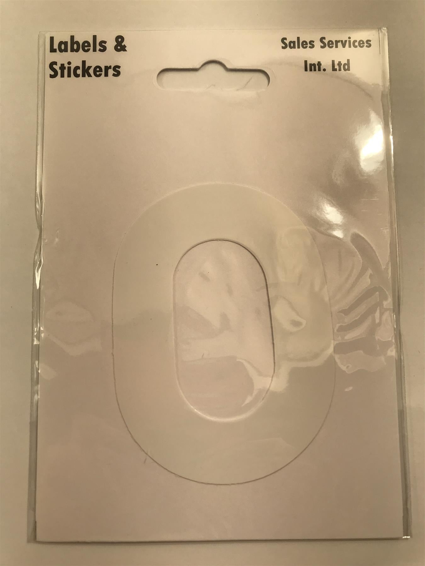 White Letter O Self  Adhesive Waterproof Sticker 8 x 6cm