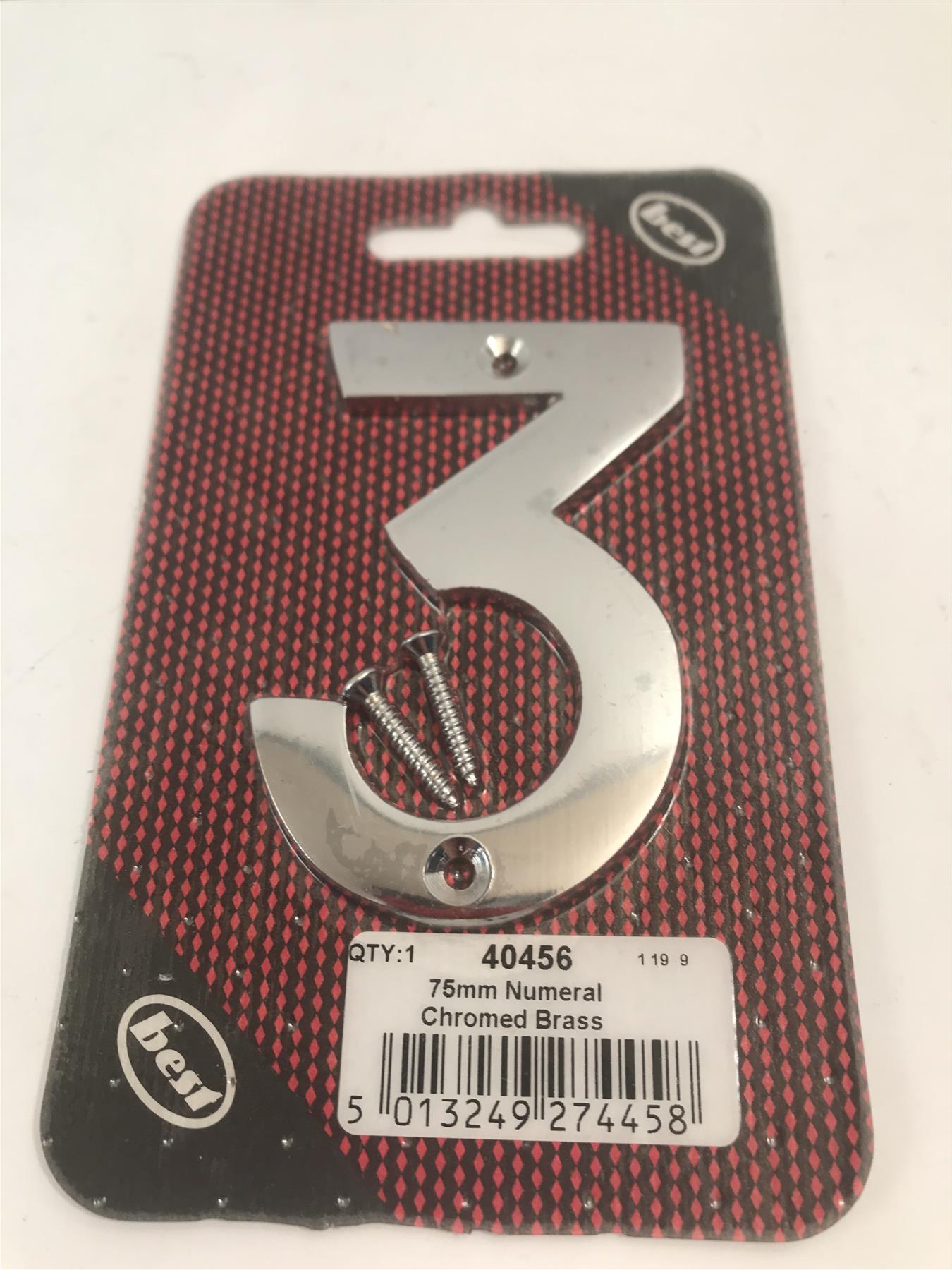 Best 75mm 3" Chromed Brass No. 3  with screws  -   40456