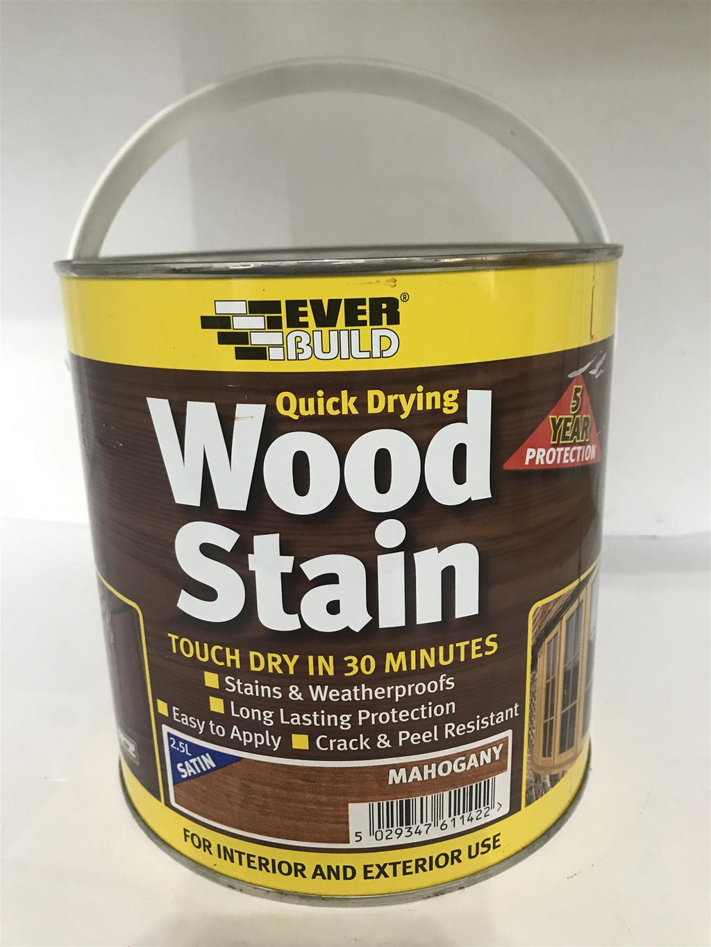 Everbuild Quick Drying Wood Stain Mahogany Satin 2.5L