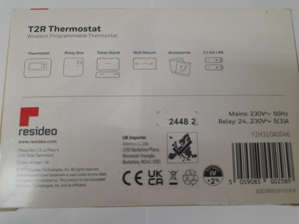 HONEYWELL T2R Y2H310A0046 WIRELESS PROGRAMMABLE THERMOSTAT