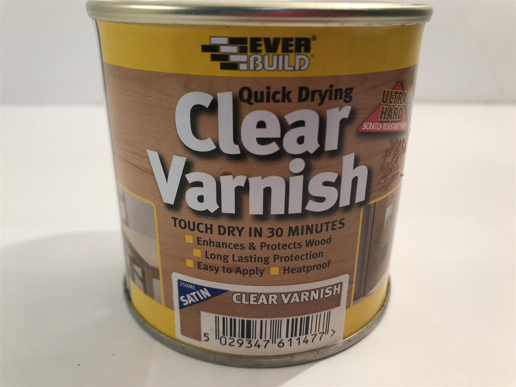 Everbuild EVBWVARCLS02 Quick Dry Wood Varnish Satin Clear 250 ml