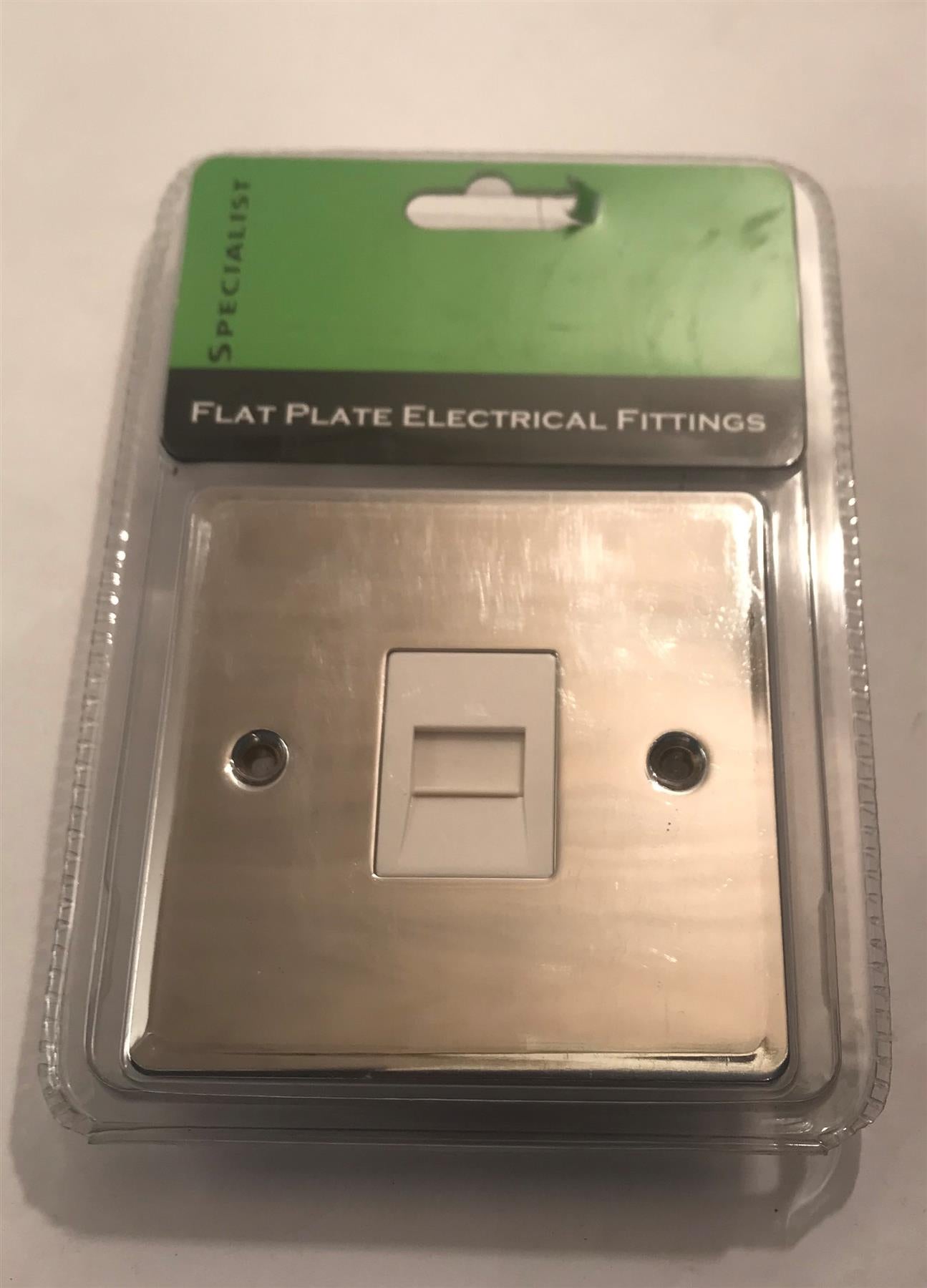 Specialist 1 Gang Phone Socket Master Bright Chrome  White Insert SP3024