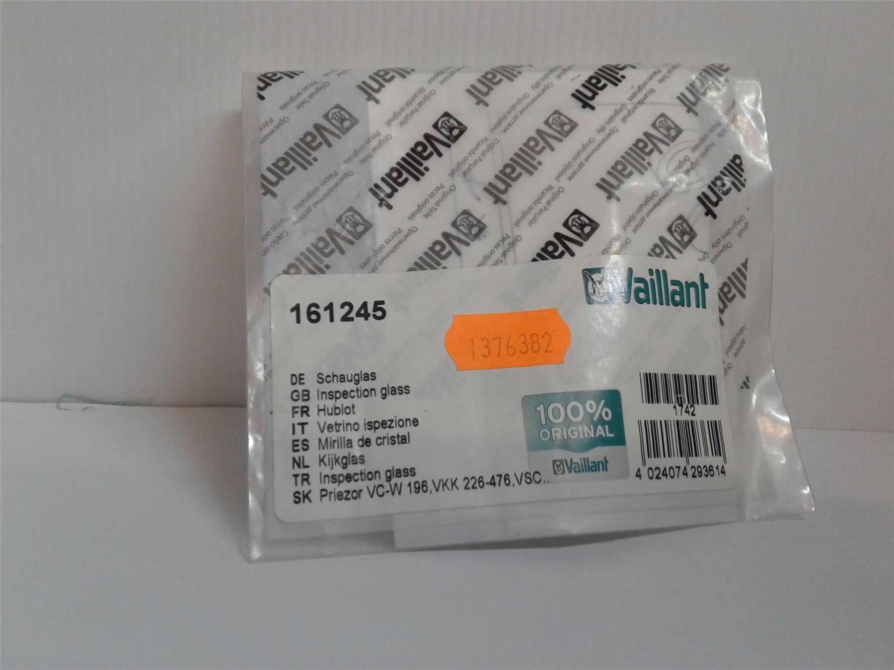 NEW VAILLANT ECOMAX VUW 824/2E 828/2E 835E INSPECTION SIGHT GLASS 161245