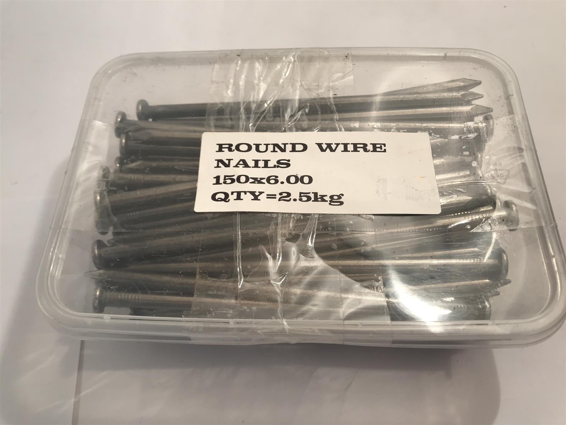 150mm x 6.00mm Round Wire Nails 2.5kg Tub
