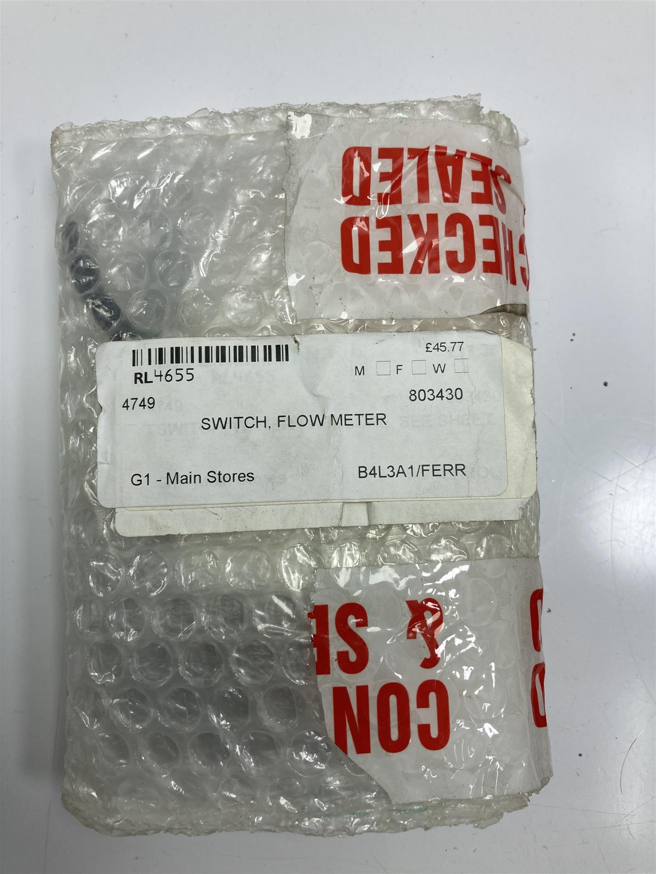 803430 - NOW USE 39804220 FLOW METER