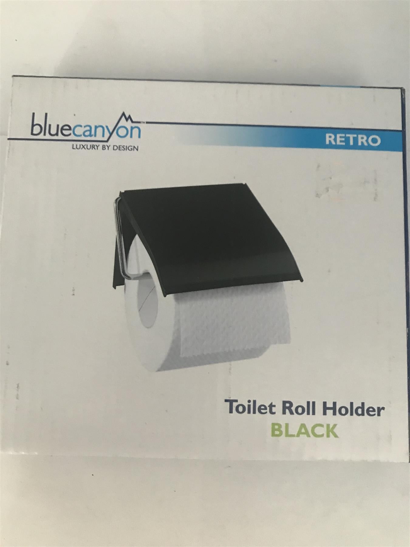 Blue Canyon Retro Toilet Roll Holder Black  BA6459