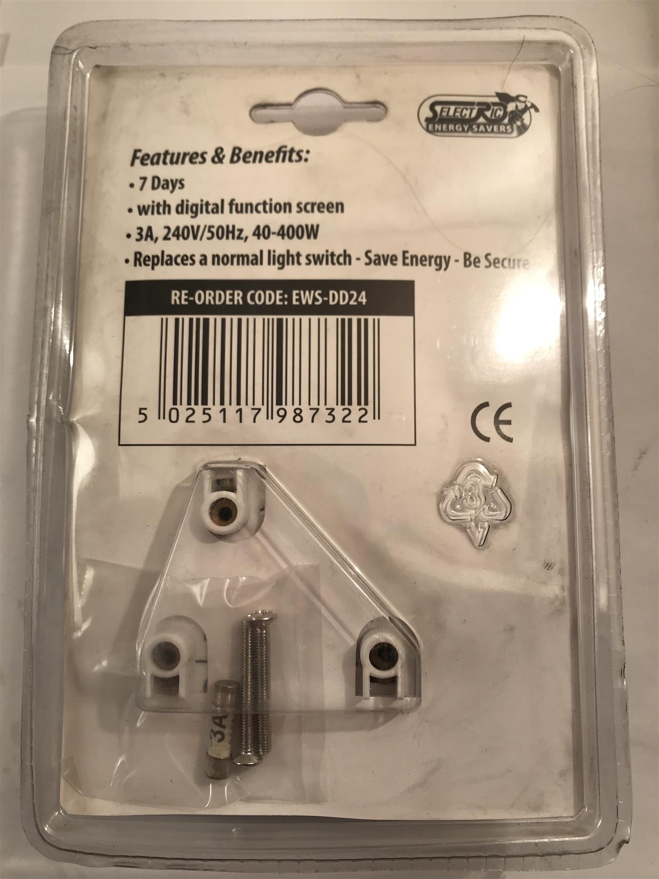 Selectric  Energy Saver 7 Day Wall Switch Security Timer  EWS-DD24