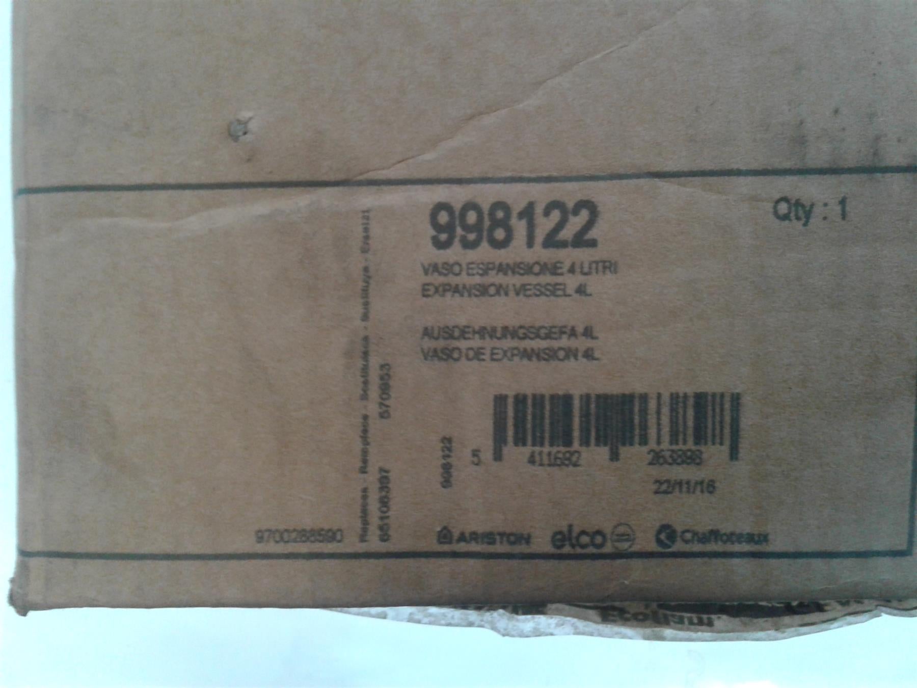 ARISTON GENUS 27 BFFI DHW HEAT EXCHANGER 998122