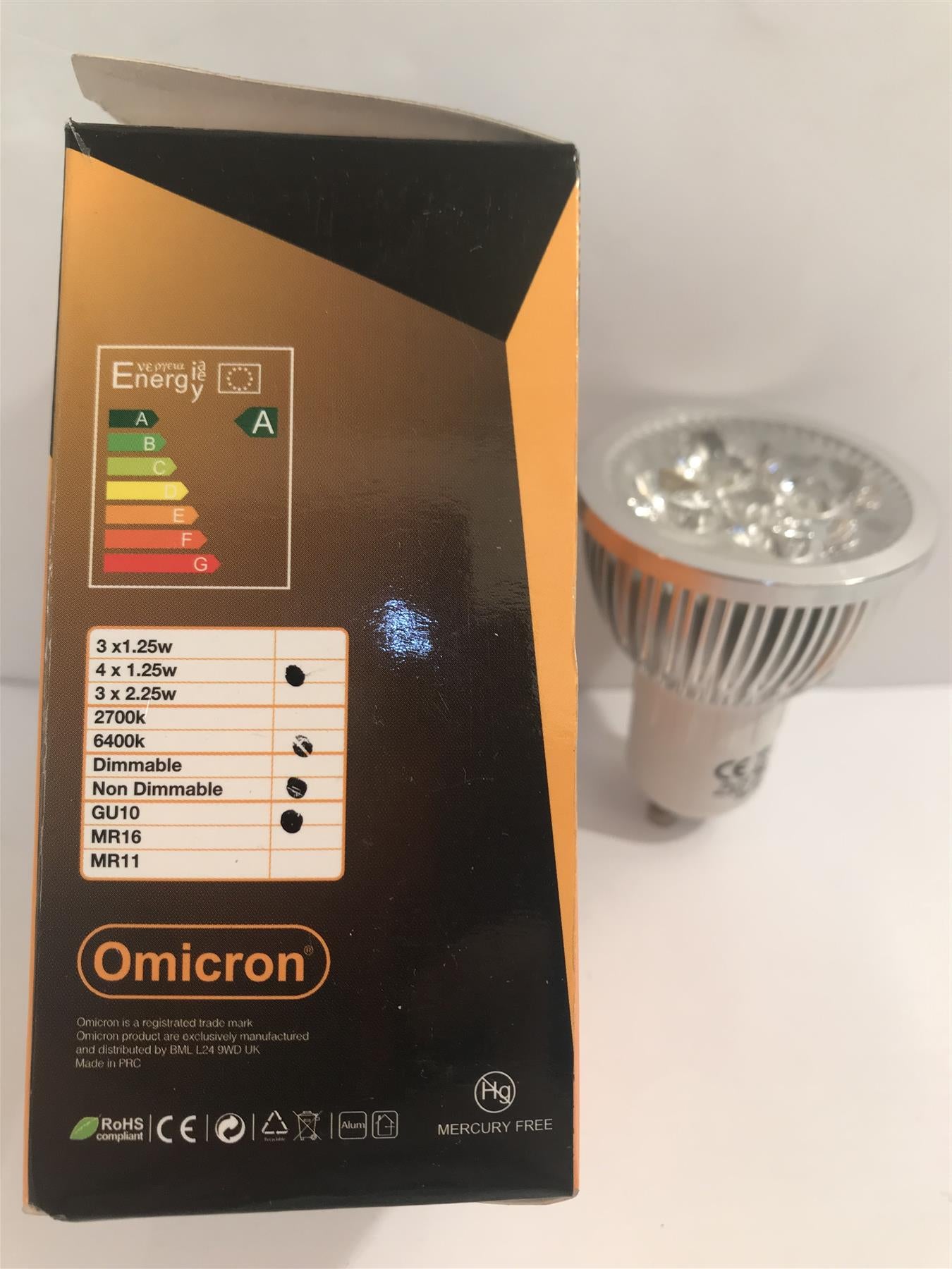Omicron GU10 4W 6400k Non Dimmable Bulb 49860