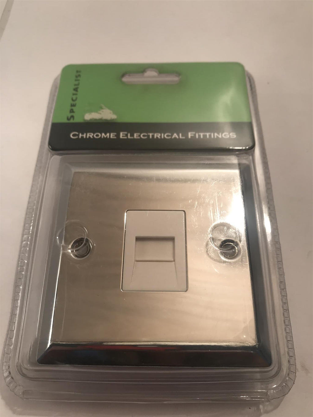 Specialist Phone Socket Secondary Line Polished Chrome White Insert  SEC28W
