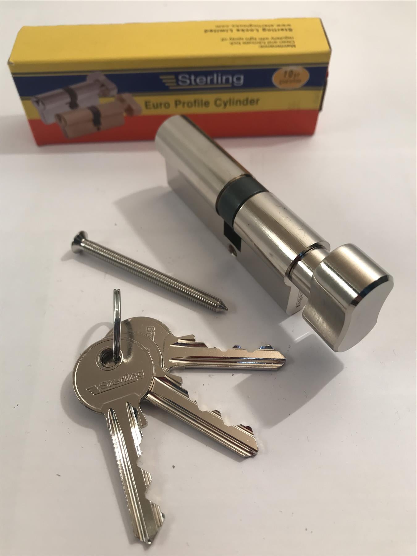 Sterling ETN3045 Euro 5 Pin Cylinder Thumb Turn 75mm (30x45), Polished Nickel