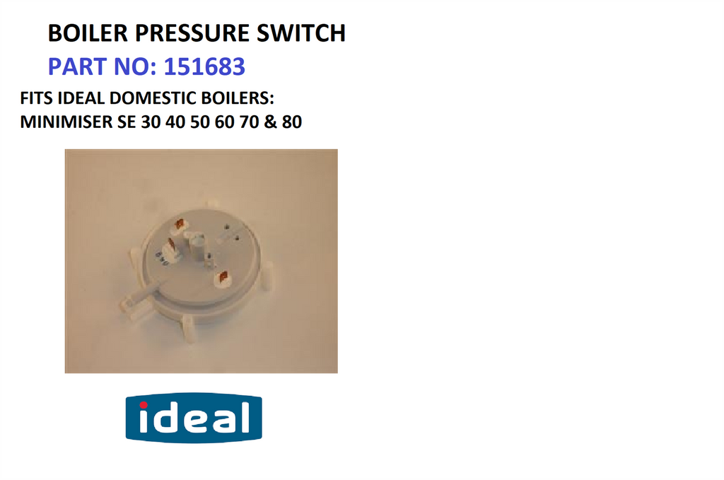 NEW IDEAL MINIMISER SE BOILER PRESSURE SWITCH 0380078 151683