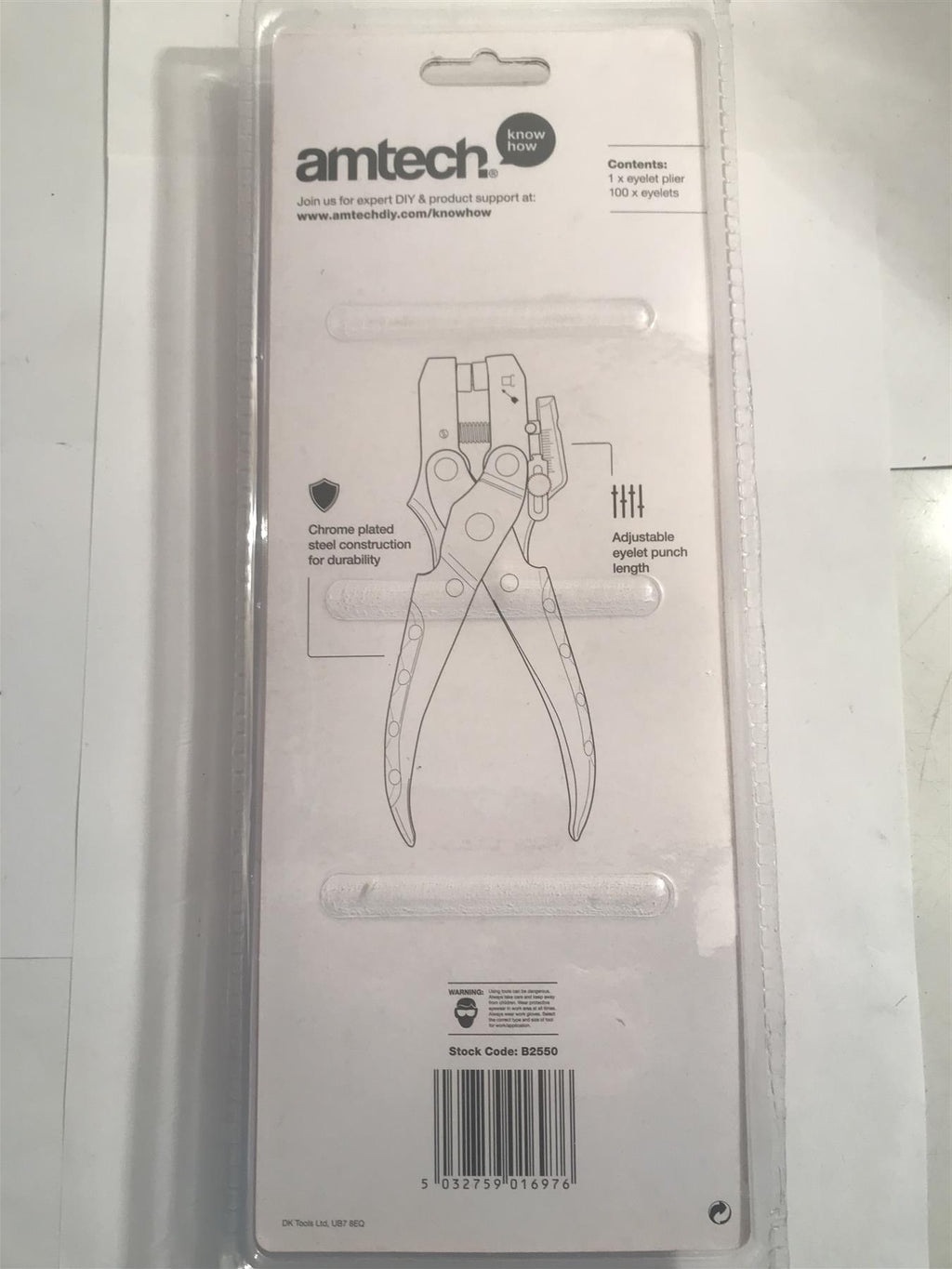 Amtech Heavy Duty Eyelet Plier with 100 Eyelets  B2550