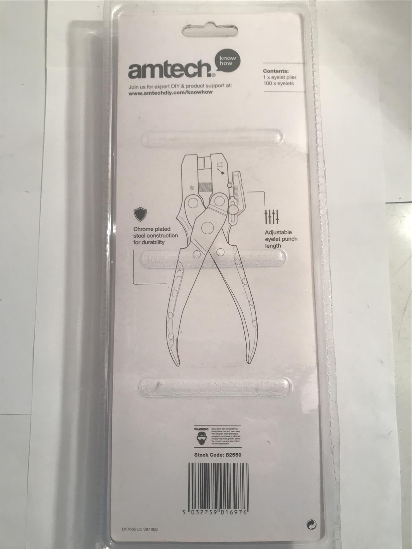 Amtech Heavy Duty Eyelet Plier with 100 Eyelets  B2550