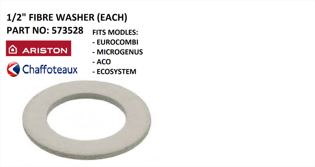 NEW Ariston Chaffoteaux 1/2" FIBRE GASKET RING 573528 (EACH)