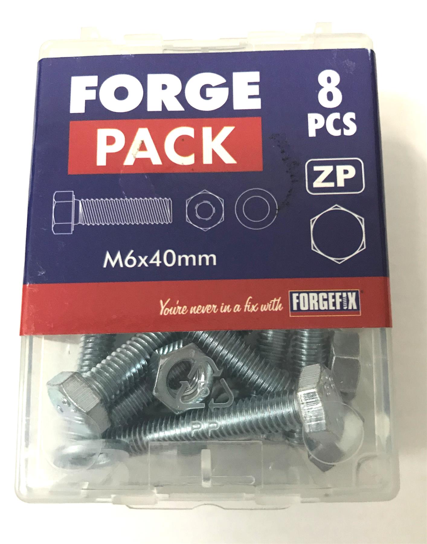 ForgeFix FPHBN640 High Tensile Set Screw ZP M6 x 40mm Forge Pack 8