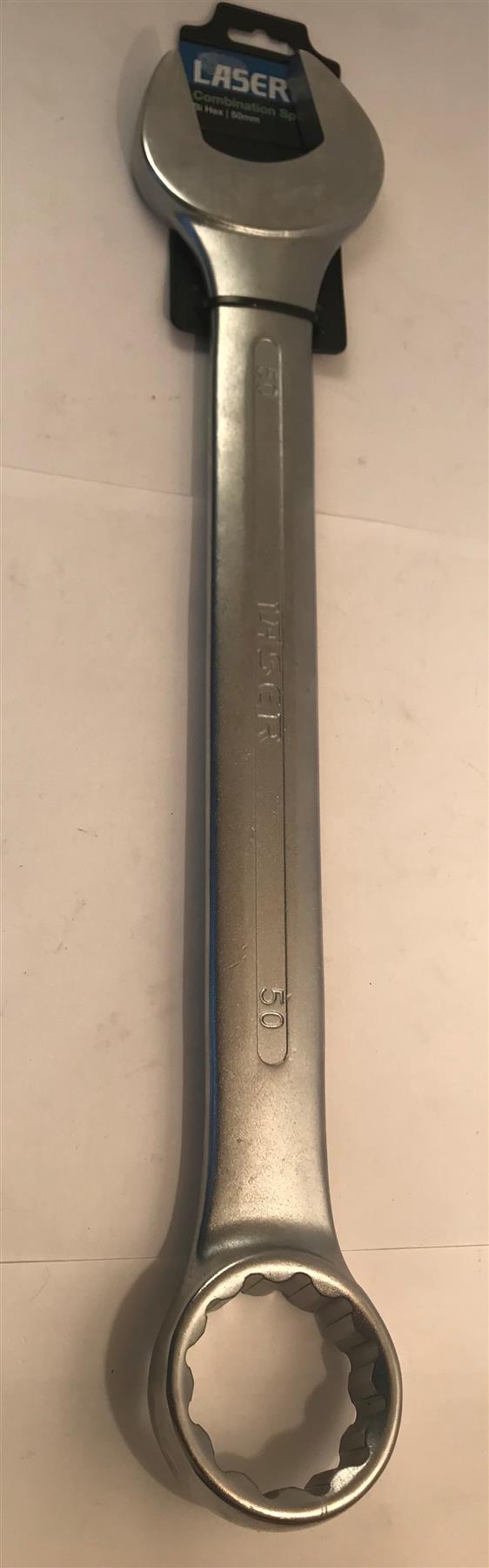 Laser Chrome Vanadium Combination Spanner Bi Hex 50mm  3193