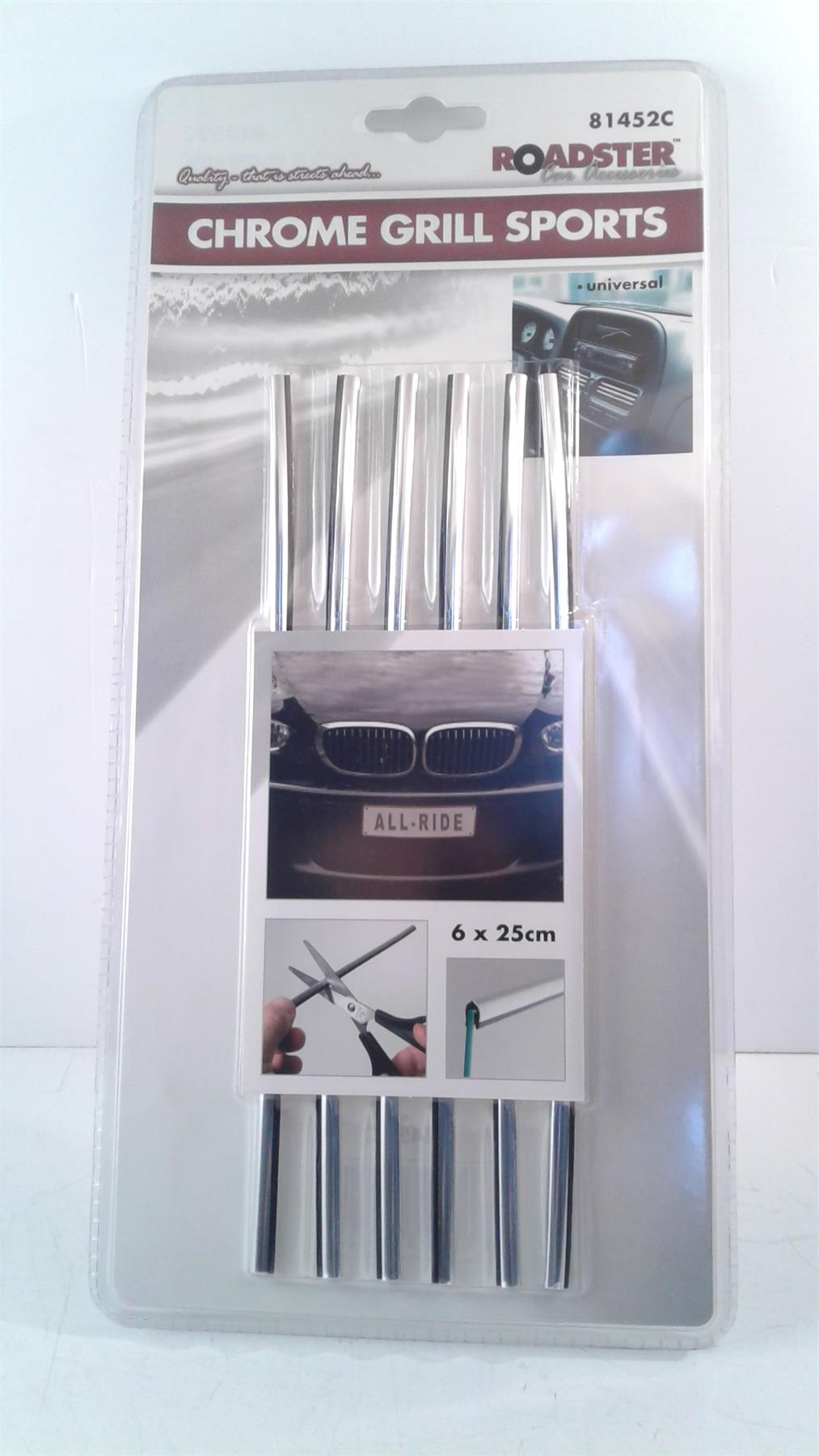 Roadster Chrome Grill Sports (Universal) 6 x 25cm