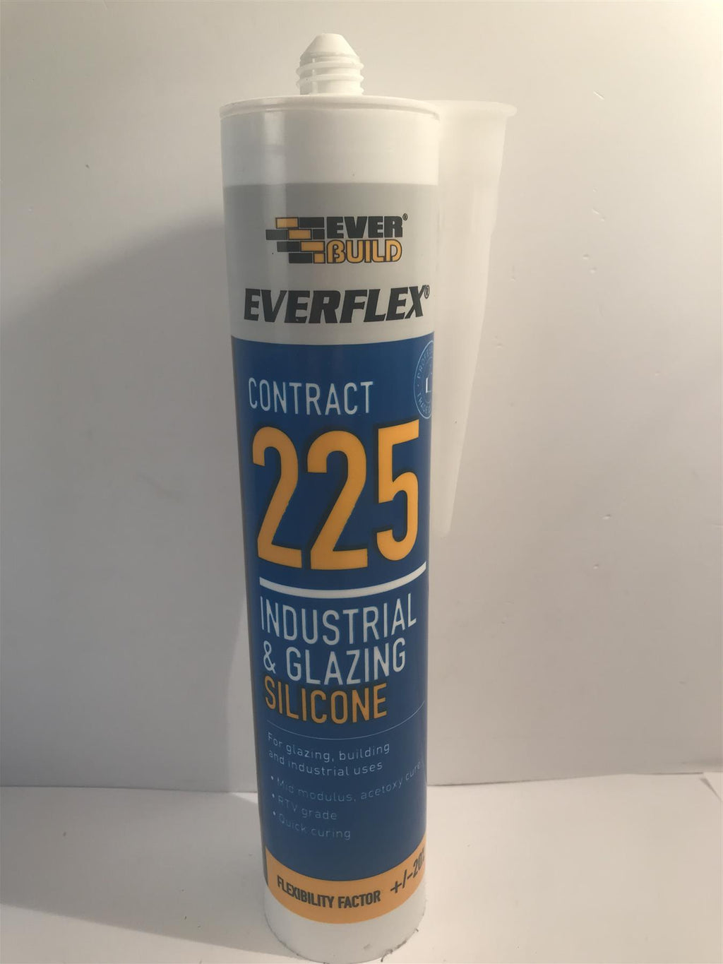 Everbuild Everflex 225 Industrial and Glazing Silicone Sealant Steel 295ml