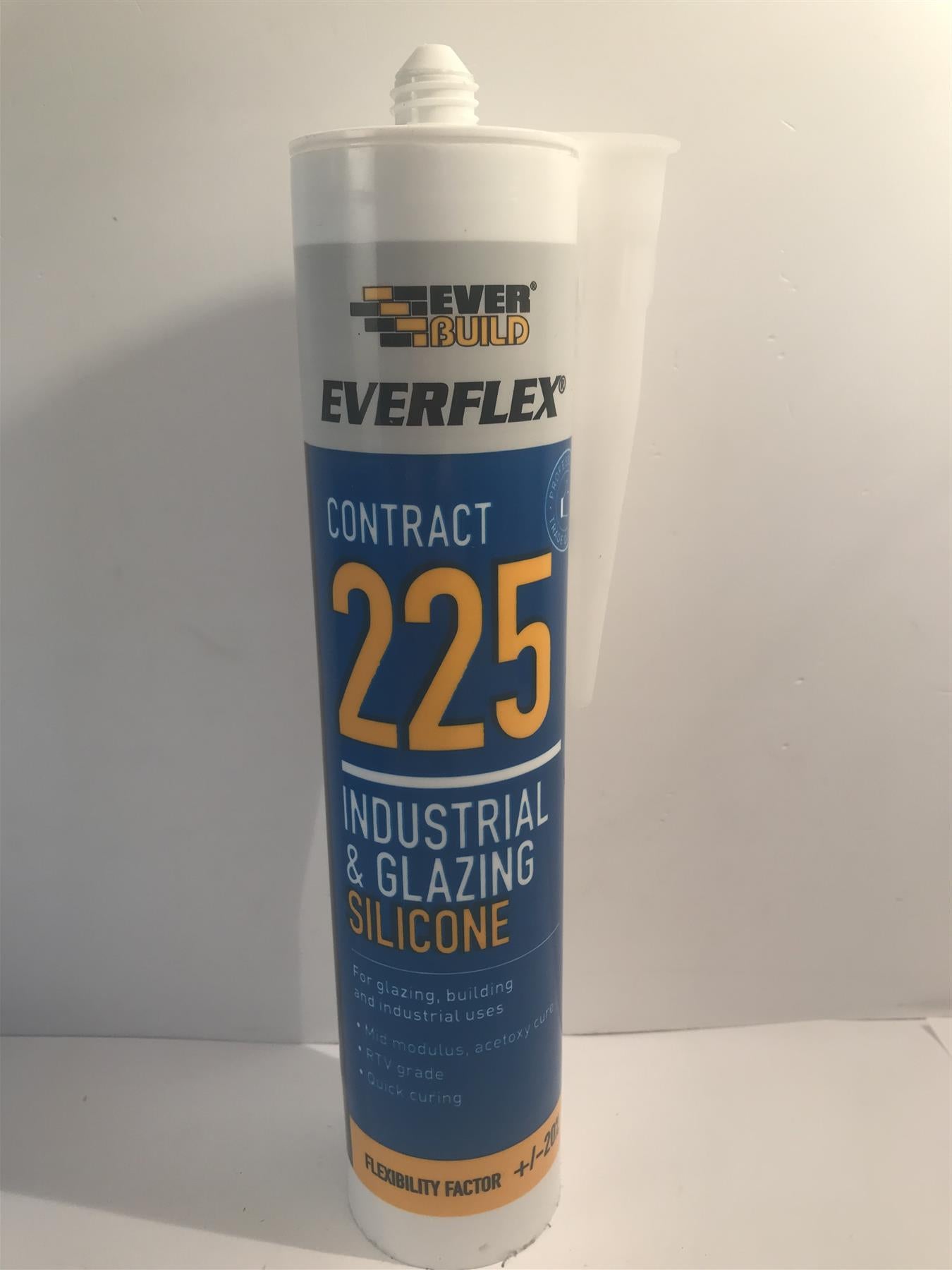 Everbuild Everflex 225 Industrial and Glazing Silicone Sealant Steel 295ml