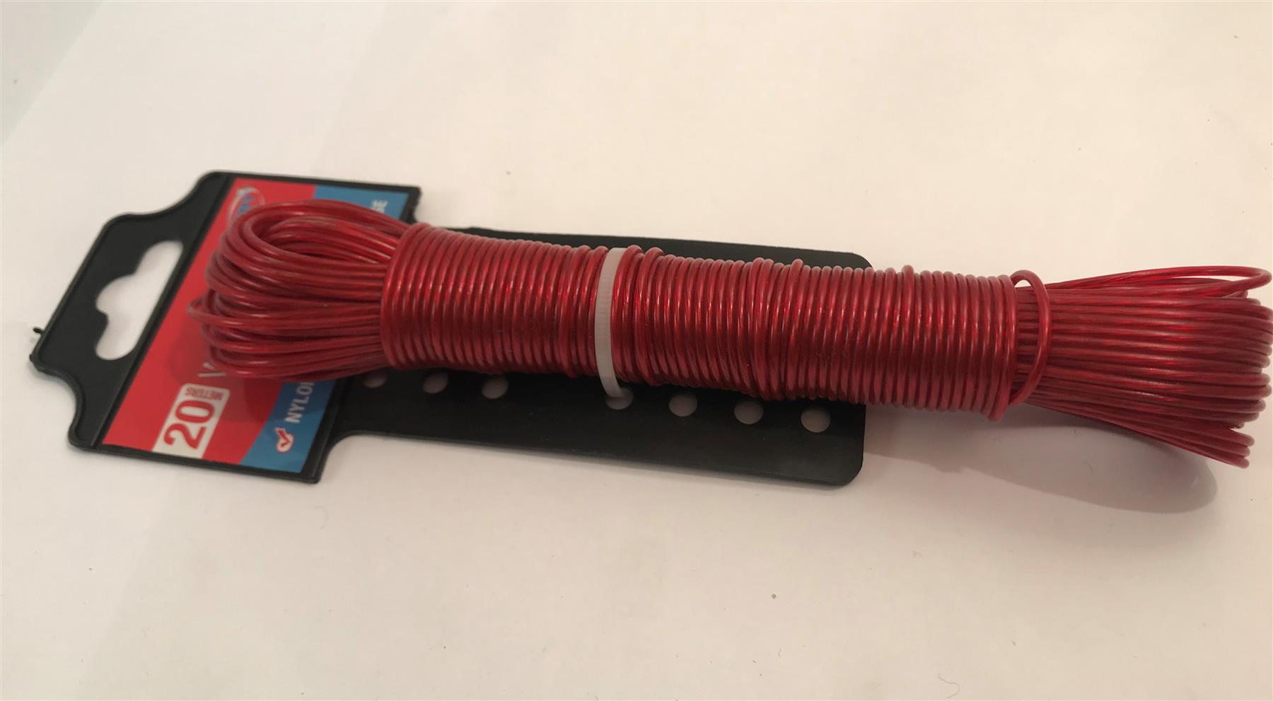 20m Washing Line Red Nylon