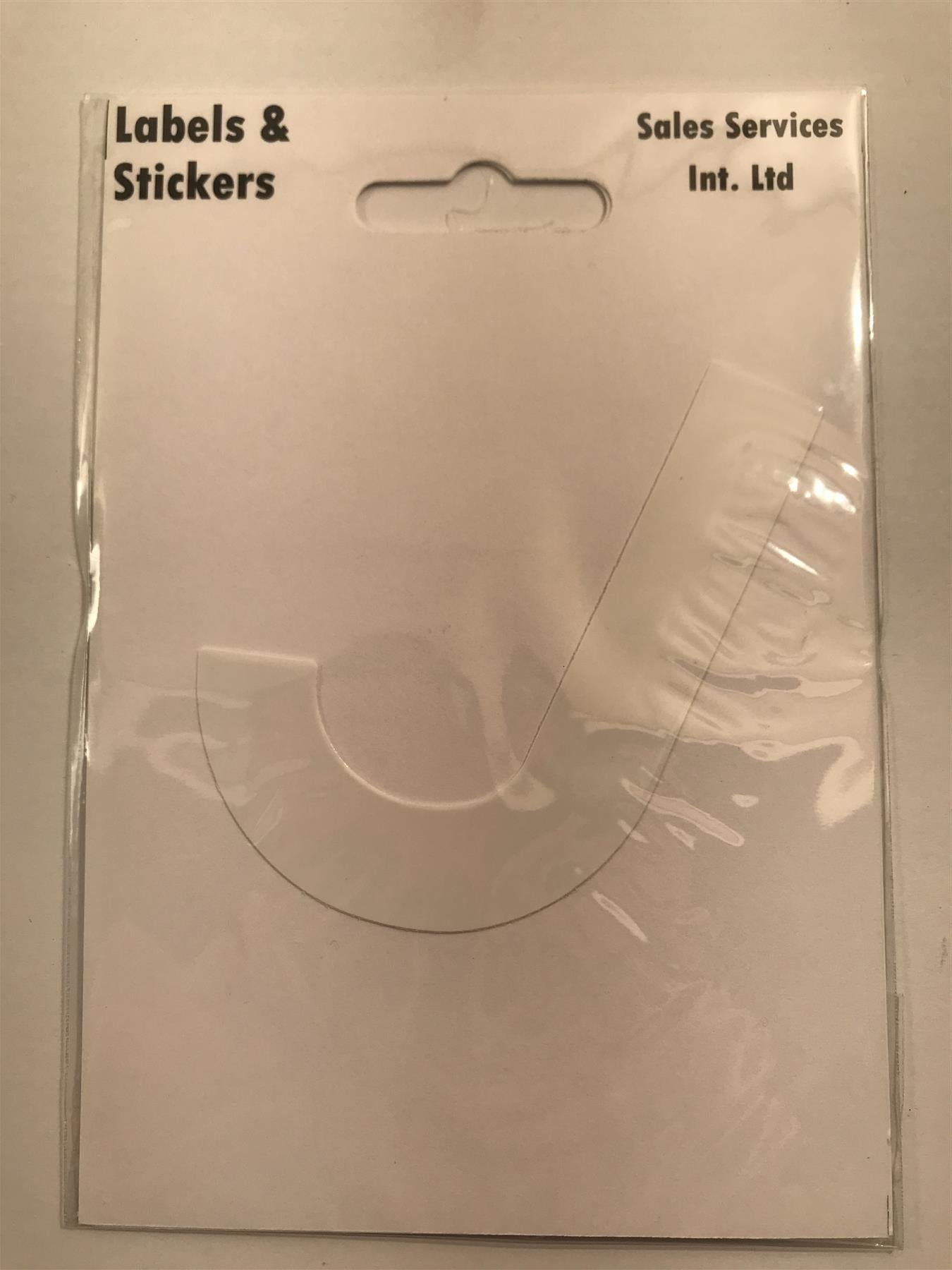 White Letter J Self  Adhesive Waterproof Sticker 8 x 6cm